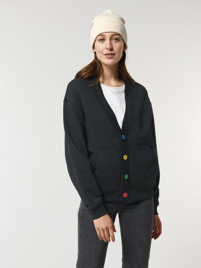 COLOURFUL BUTTONS organic unisex cardigan