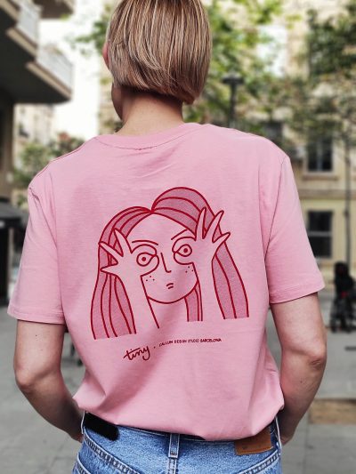 TINY PEEK (pastel pink) organic unisex t-shirt